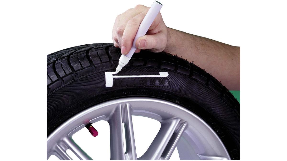 Auto+Style+Marqueur+de+pneu+-+Blanc